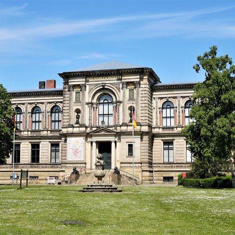 Blick auf die Herzog August Bibliothek in Wolfenbüttel